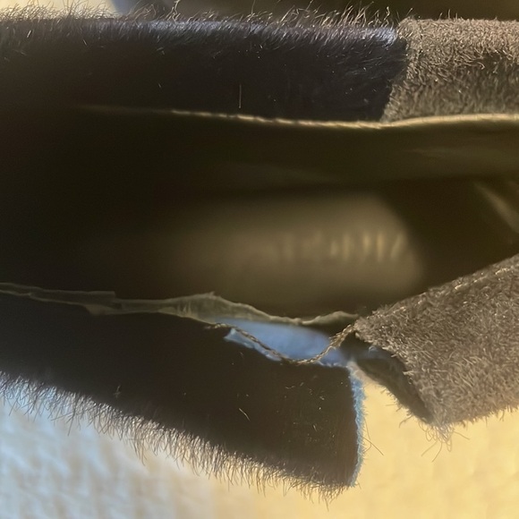 VINCE Pony Hair Black Suede Ankle Boots - Picture 4 of 7